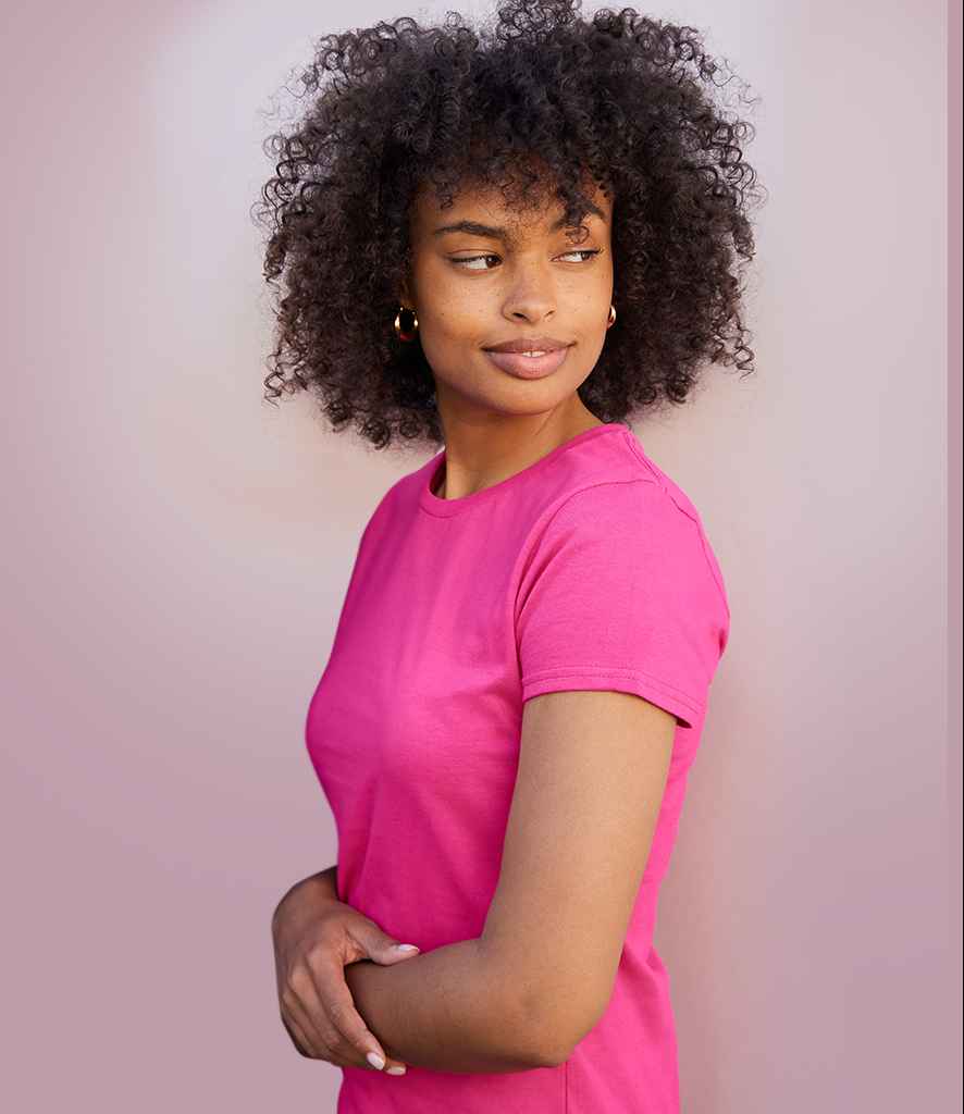 Gildan Ladies Premium Cotton T-Shirt in Heliconia by Gildan — Custom branded clothing by Print Press, featuring premium embroidery produced in our specialist print lab in the UK.