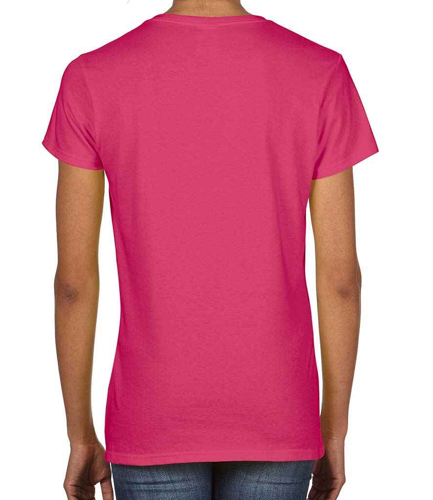 Gildan Ladies Premium Cotton V Neck T-Shirt in by Gildan — Custom branded clothing by Print Press, featuring premium embroidery produced in our specialist print lab in the UK.