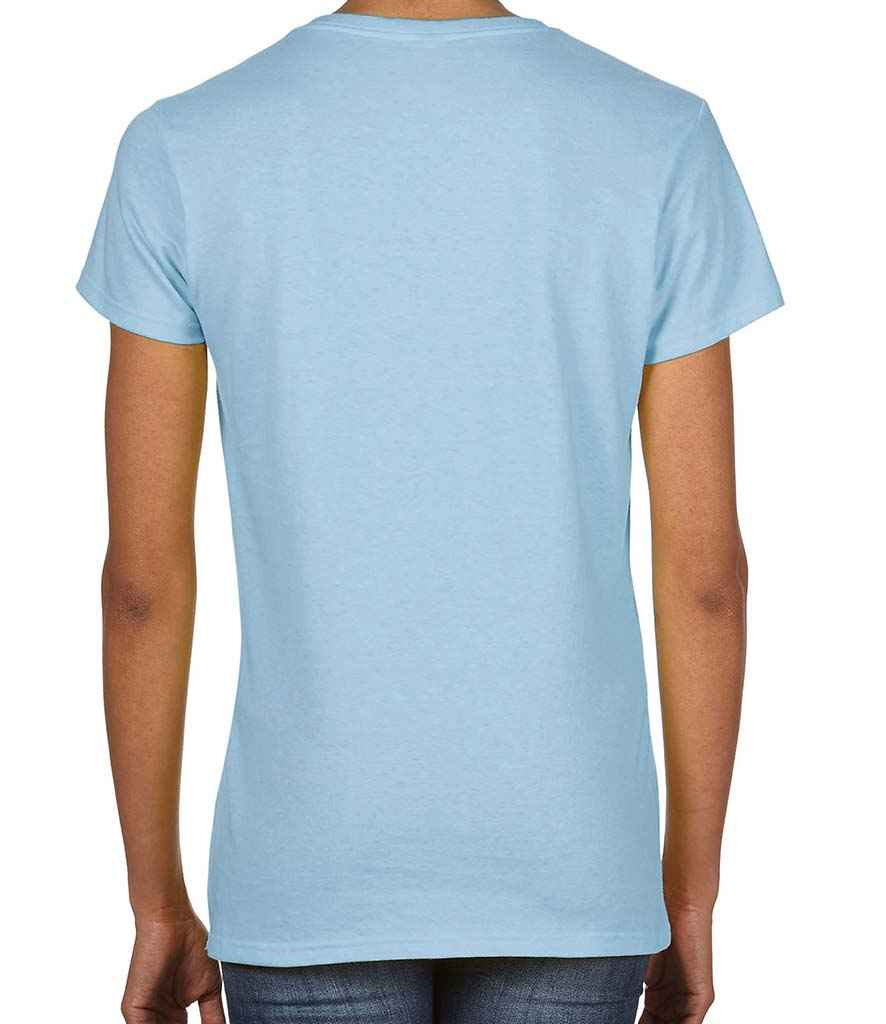 Gildan Ladies Premium Cotton V Neck T-Shirt in by Gildan — Custom branded clothing by Print Press, featuring premium embroidery produced in our specialist print lab in the UK.