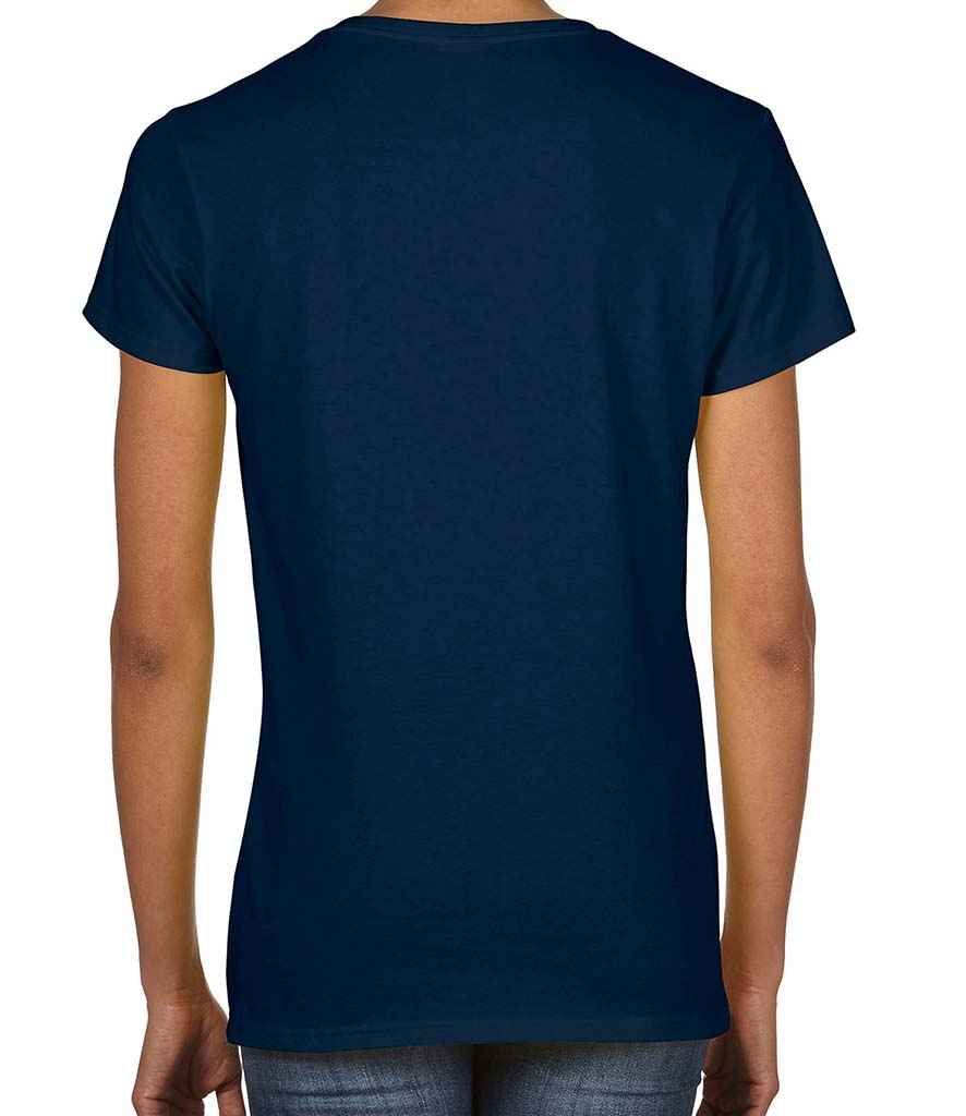 Gildan Ladies Premium Cotton V Neck T-Shirt in by Gildan — Custom branded clothing by Print Press, featuring premium embroidery produced in our specialist print lab in the UK.