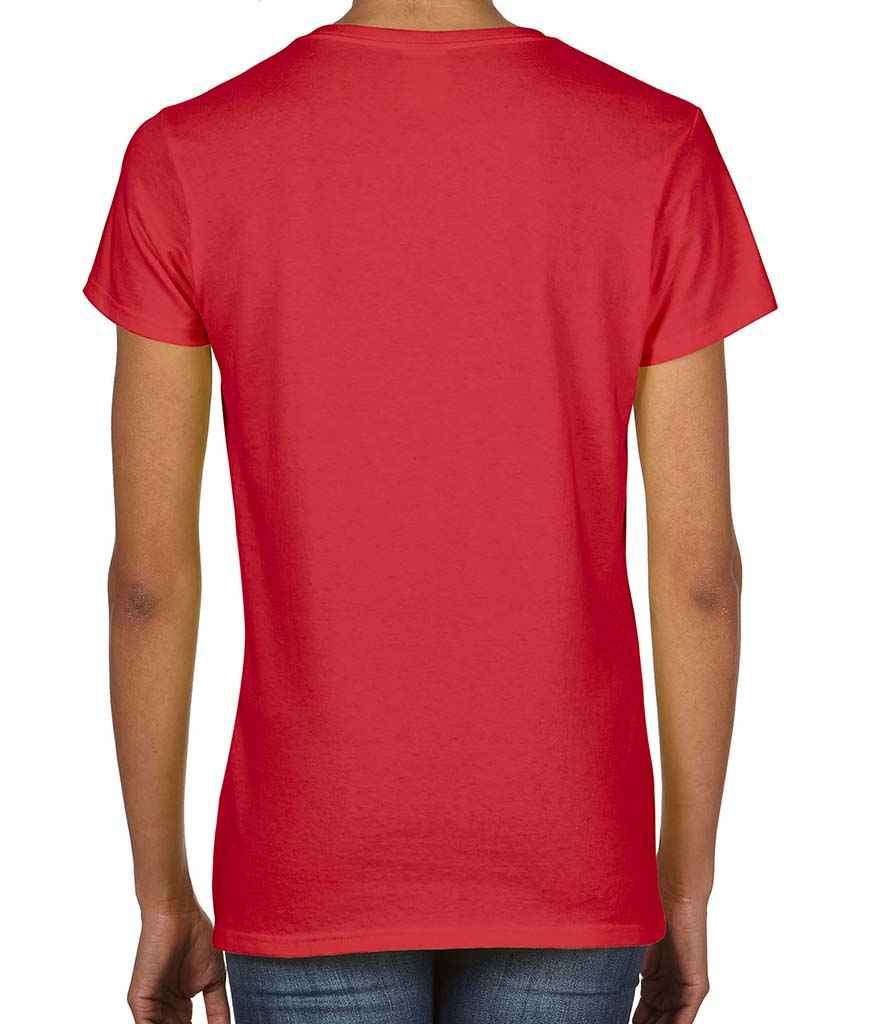 Gildan Ladies Premium Cotton V Neck T-Shirt in by Gildan — Custom branded clothing by Print Press, featuring premium embroidery produced in our specialist print lab in the UK.