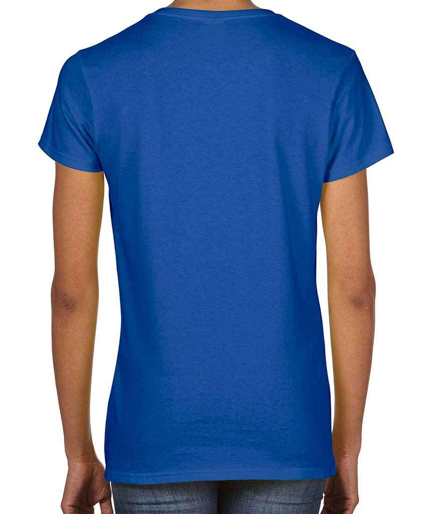 Gildan Ladies Premium Cotton V Neck T-Shirt in by Gildan — Custom branded clothing by Print Press, featuring premium embroidery produced in our specialist print lab in the UK.