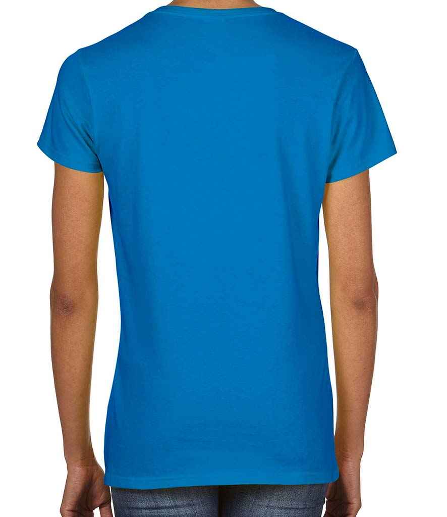 Gildan Ladies Premium Cotton V Neck T-Shirt in by Gildan — Custom branded clothing by Print Press, featuring premium embroidery produced in our specialist print lab in the UK.