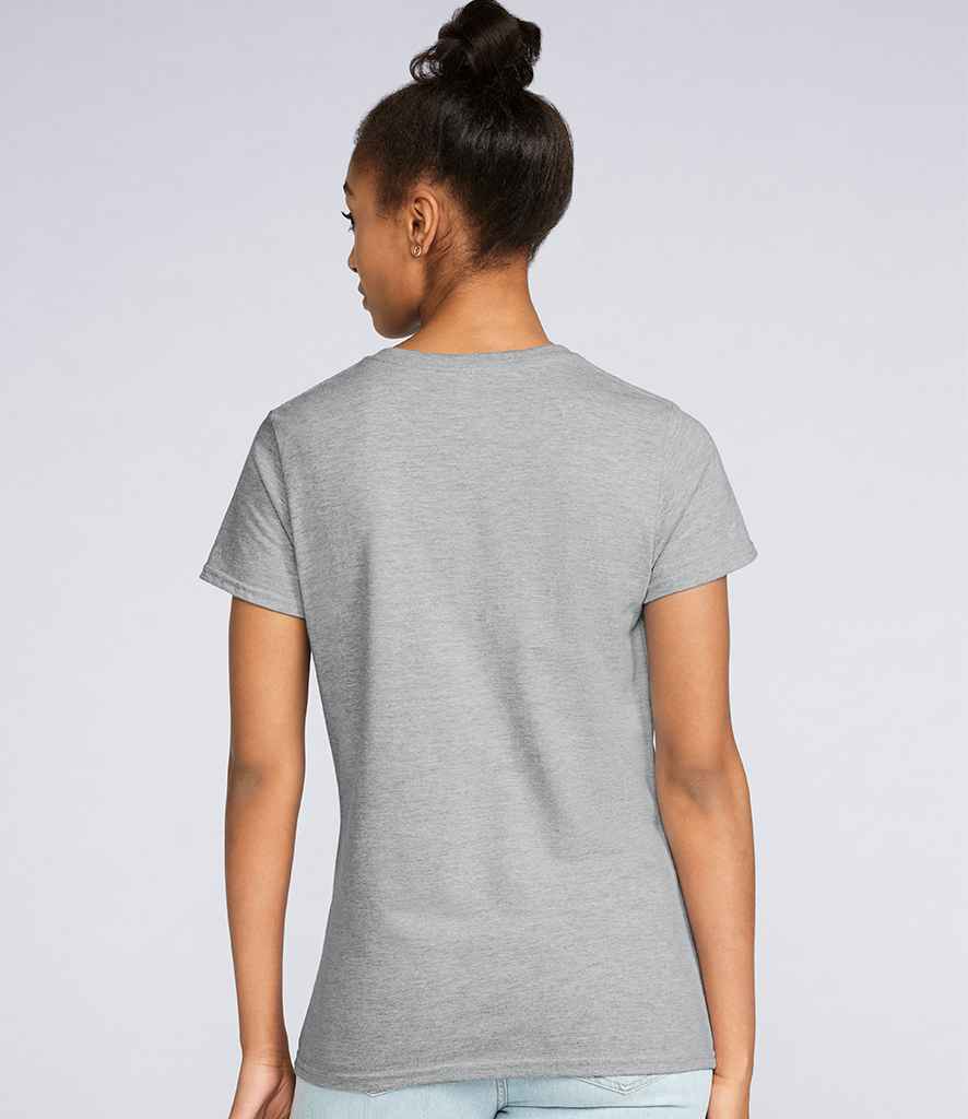 Gildan Ladies Premium Cotton V Neck T-Shirt in by Gildan — Custom branded clothing by Print Press, featuring premium embroidery produced in our specialist print lab in the UK.