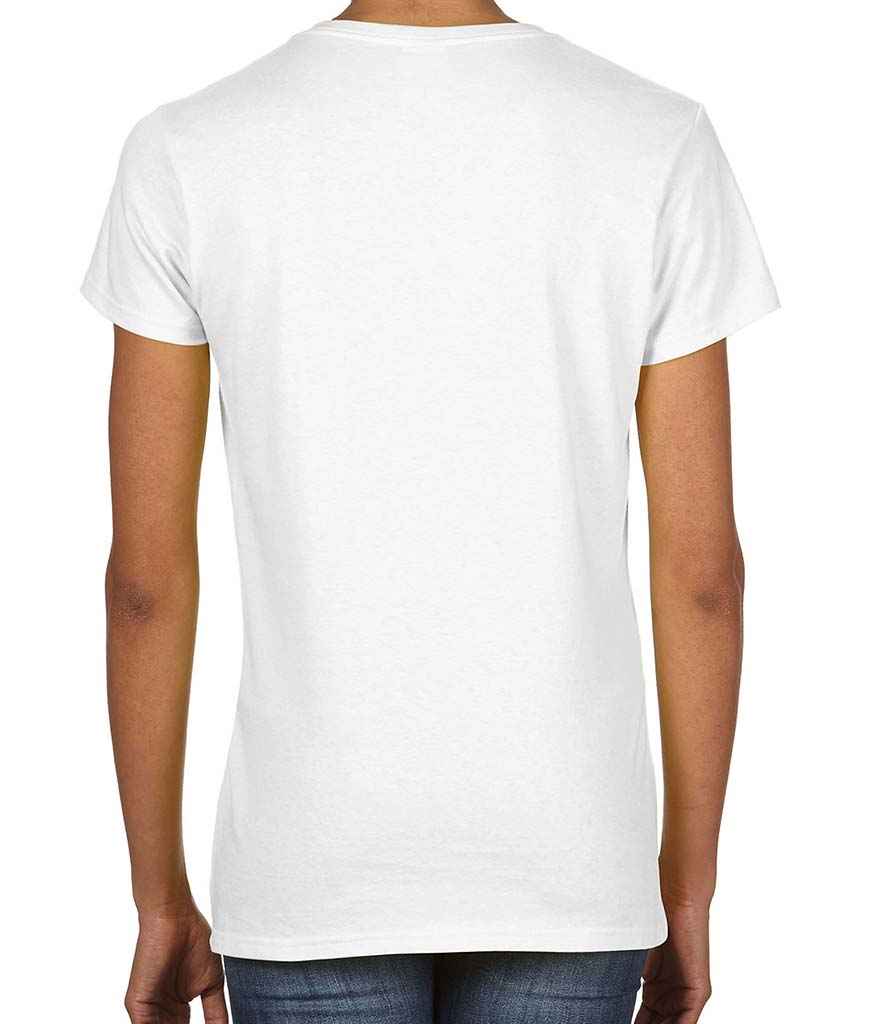 Gildan Ladies Premium Cotton V Neck T-Shirt in by Gildan — Custom branded clothing by Print Press, featuring premium embroidery produced in our specialist print lab in the UK.
