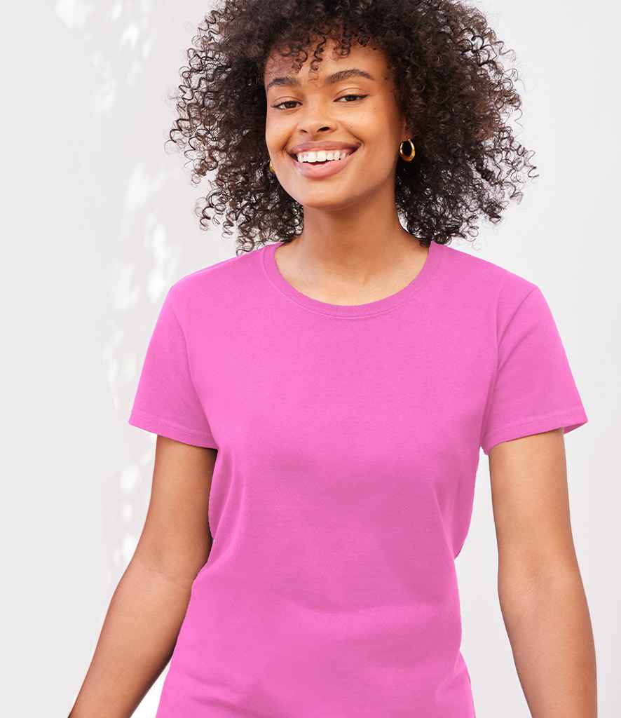 Gildan Ladies Heavy Cotton T-Shirt in Azalea by Gildan — Custom branded clothing by Print Press, featuring premium embroidery produced in our specialist print lab in the UK.
