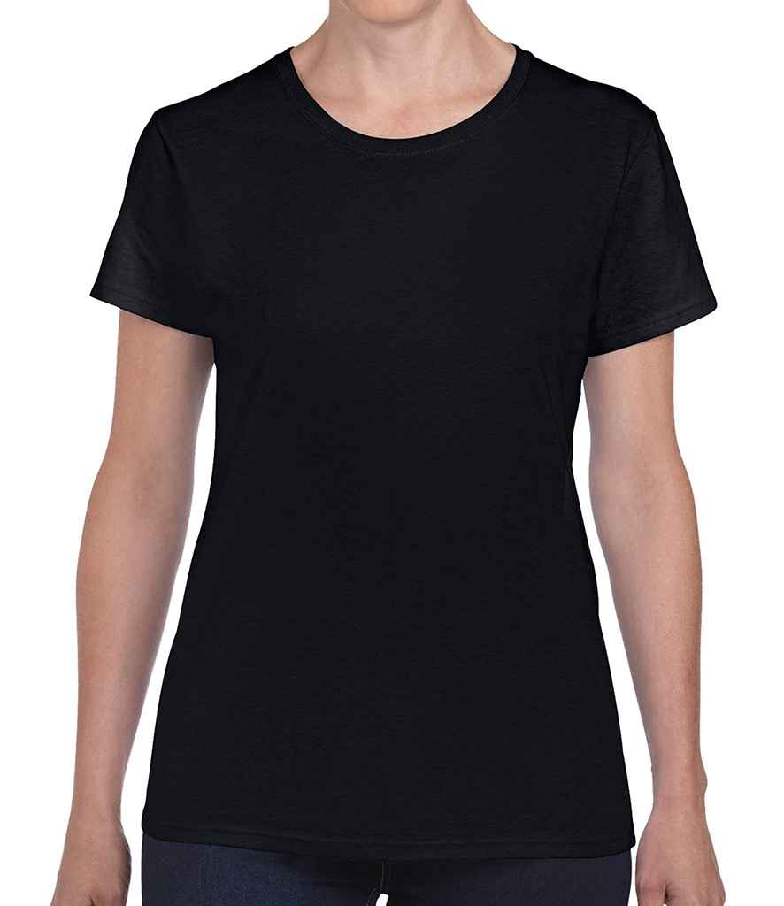 Gildan Ladies Heavy Cotton T-Shirt in Black by Gildan — Custom branded clothing by Print Press, featuring premium embroidery produced in our specialist print lab in the UK.