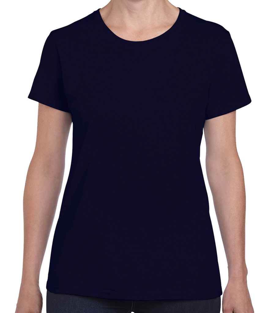 Gildan Ladies Heavy Cotton T-Shirt in Navy by Gildan — Custom branded clothing by Print Press, featuring premium embroidery produced in our specialist print lab in the UK.