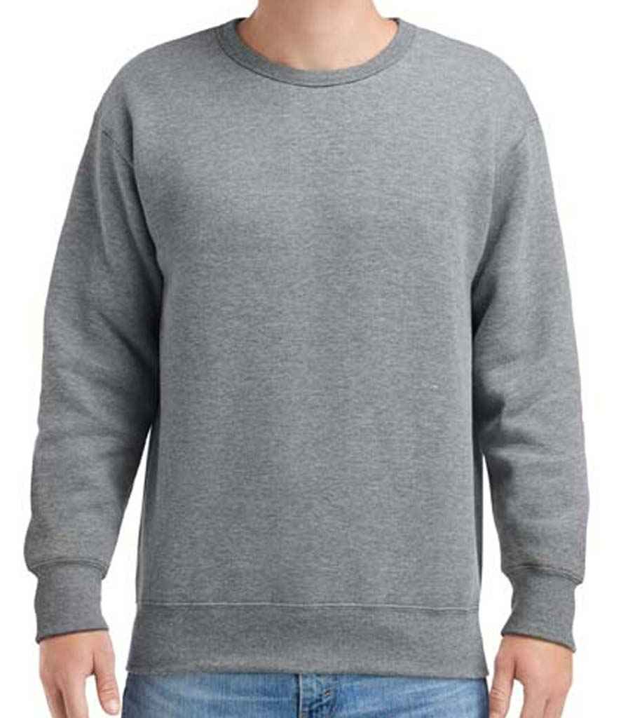 Gildan Hammer Sweatshirt in Graphite Heather by Gildan — Custom branded clothing by Print Press, featuring premium embroidery produced in our specialist print lab in the UK.