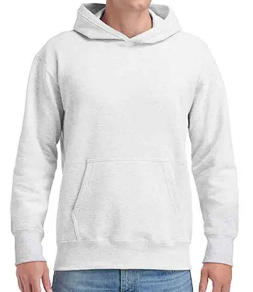 Gildan Hammer Hooded Sweatshirt in Ash by Gildan — Custom branded clothing by Print Press, featuring premium embroidery produced in our specialist print lab in the UK.