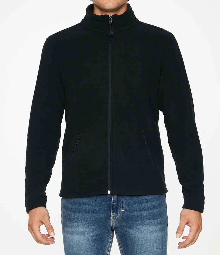 Gildan Hammer Micro Fleece Jacket in Black by Gildan — Custom branded clothing by Print Press, featuring premium embroidery produced in our specialist print lab in the UK.