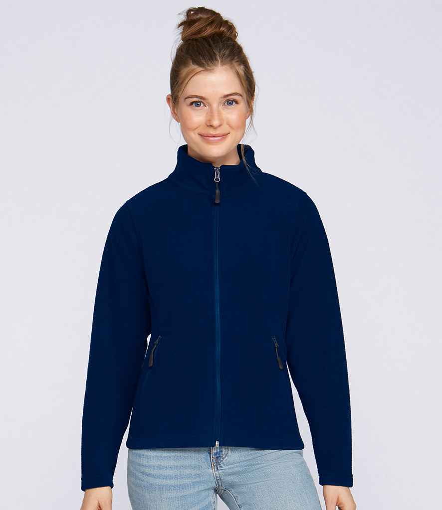 Gildan Hammer Ladies Micro Fleece Jacket in Navy by Gildan — Custom branded clothing by Print Press, featuring premium embroidery produced in our specialist print lab in the UK.