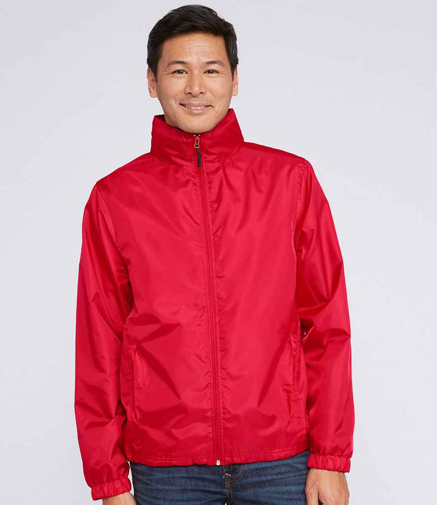 Gildan Hammer Windwear Jacket in Red by Gildan — Custom branded clothing by Print Press, featuring premium embroidery produced in our specialist print lab in the UK.