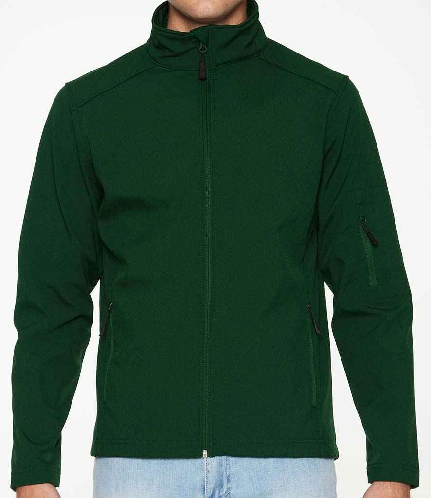 Gildan Hammer Soft Shell Jacket in Forest Green by Gildan — Custom branded clothing by Print Press, featuring premium embroidery produced in our specialist print lab in the UK.