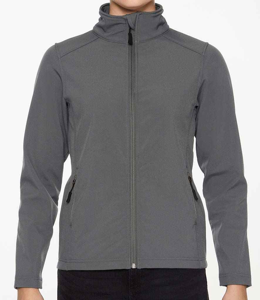 Gildan Hammer Ladies Soft Shell Jacket in Charcoal by Gildan — Custom branded clothing by Print Press, featuring premium embroidery produced in our specialist print lab in the UK.