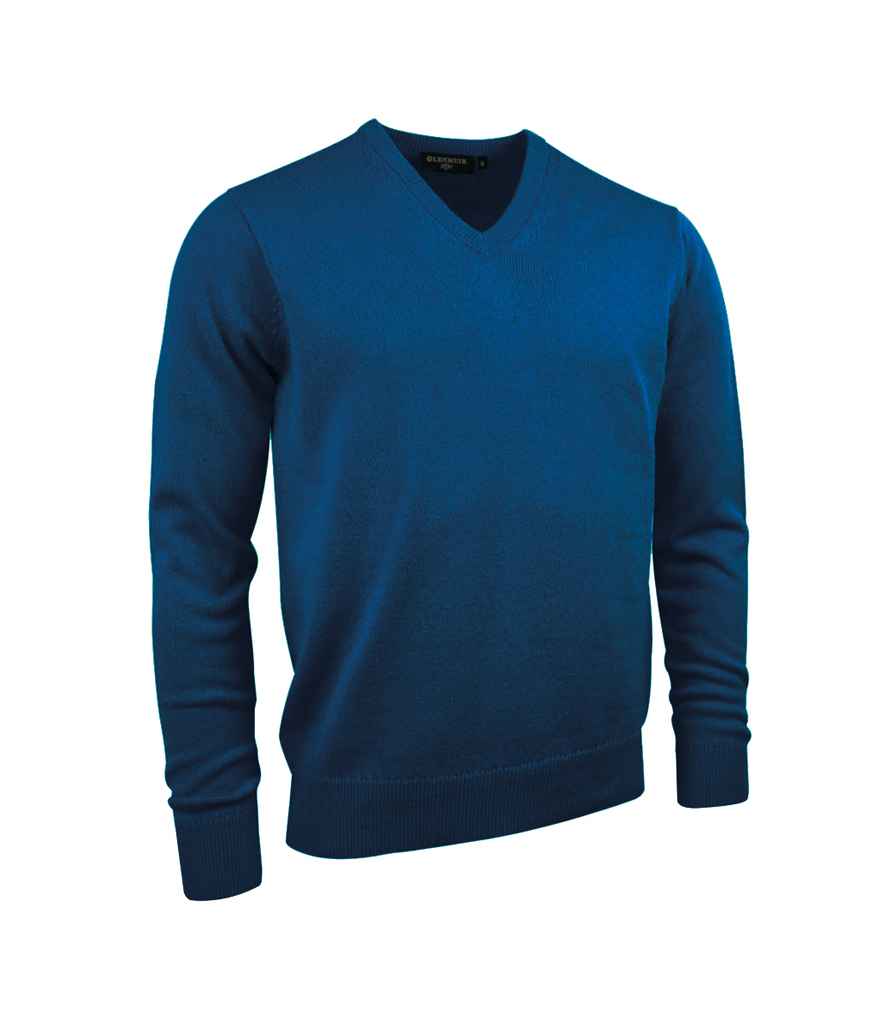 Glenmuir V Neck Lambswool Sweater in Rhapsody Marl by Glenmuir — Custom branded clothing by Print Press, featuring premium embroidery produced in our specialist print lab in the UK.