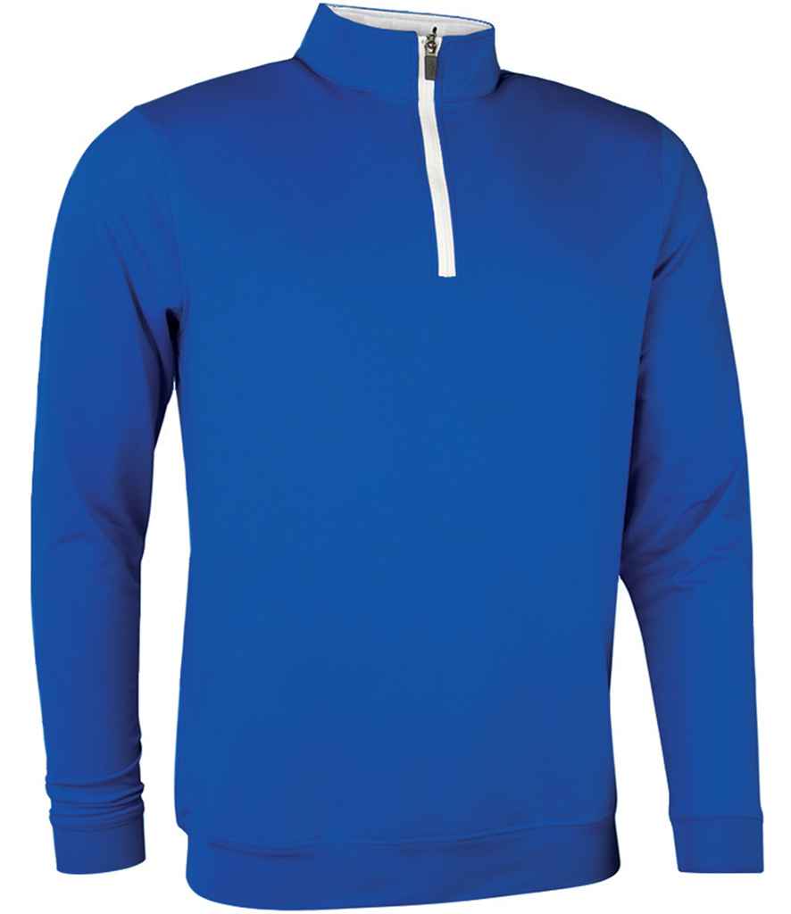 Glenmuir Zip Neck Midlayer in Ascot Blue White by Glenmuir — Custom branded clothing by Print Press, featuring premium embroidery produced in our specialist print lab in the UK.