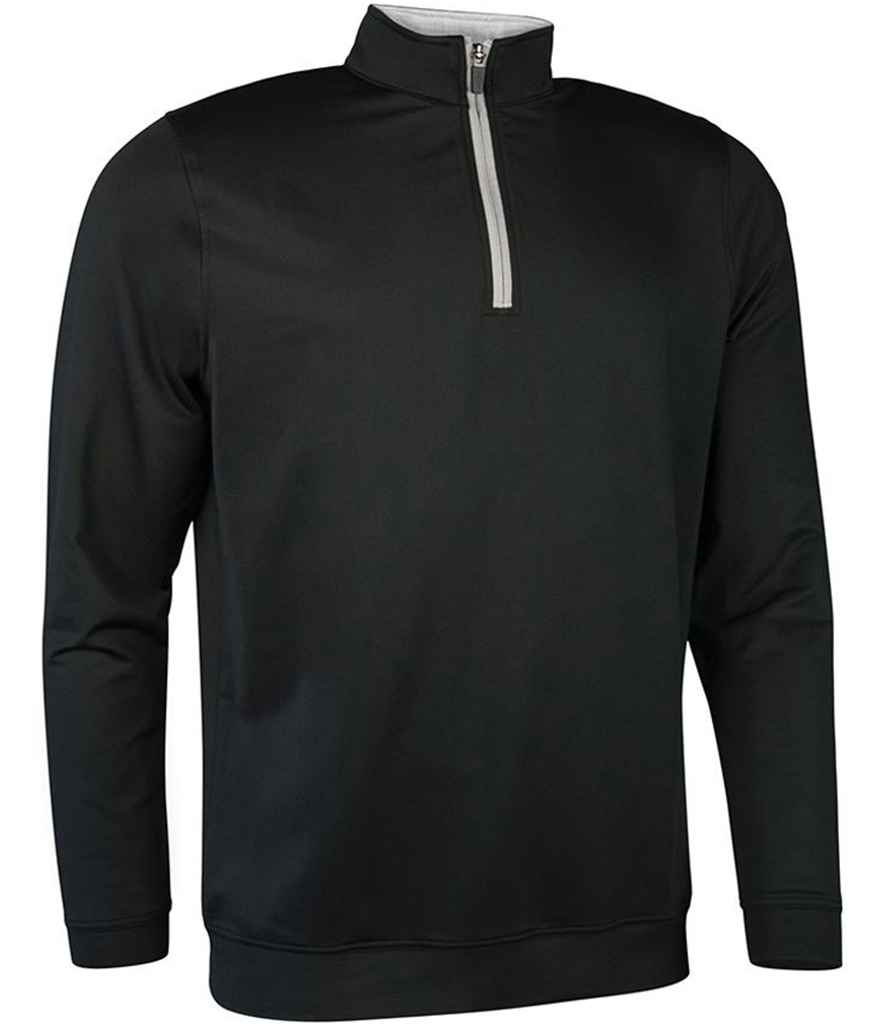 Glenmuir Zip Neck Midlayer in Black Light Grey by Glenmuir — Custom branded clothing by Print Press, featuring premium embroidery produced in our specialist print lab in the UK.
