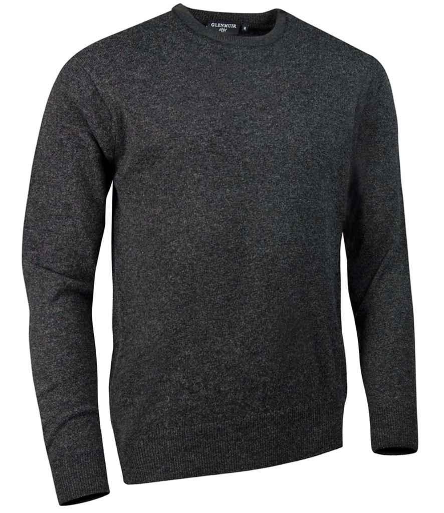 Glenmuir Crew Neck Lambswool Sweater in Charcoal by Glenmuir — Custom branded clothing by Print Press, featuring premium embroidery produced in our specialist print lab in the UK.