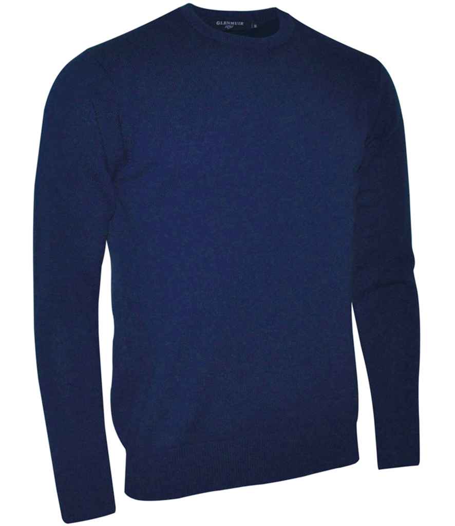 Glenmuir Crew Neck Lambswool Sweater in Navy by Glenmuir — Custom branded clothing by Print Press, featuring premium embroidery produced in our specialist print lab in the UK.
