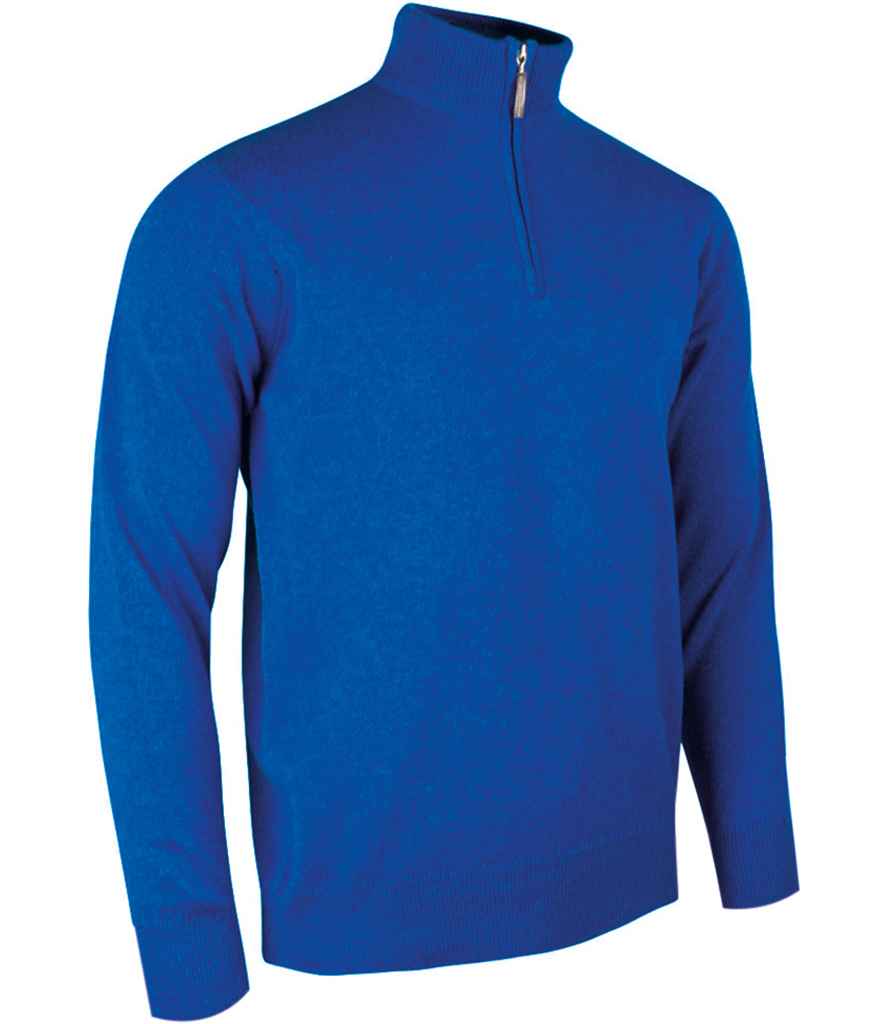 Glenmuir Zip Neck Lambswool Sweater in Ascot Blue by Glenmuir — Custom branded clothing by Print Press, featuring premium embroidery produced in our specialist print lab in the UK.