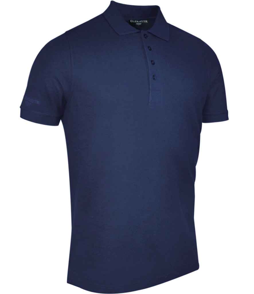 Glenmuir Classic Fit Pique Polo Shirt in Navy by Glenmuir — Custom branded clothing by Print Press, featuring premium embroidery produced in our specialist print lab in the UK.