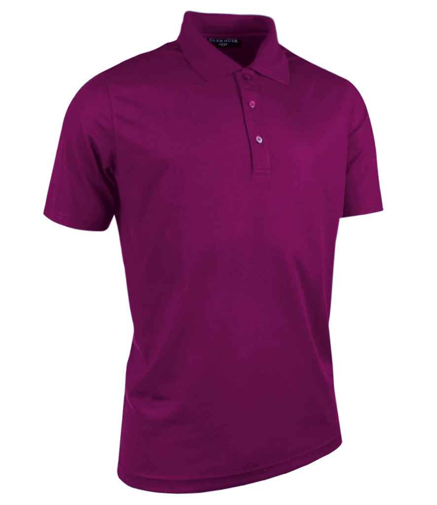 Glenmuir Performance Pique Polo Shirt in Bordeaux by Glenmuir — Custom branded clothing by Print Press, featuring premium embroidery produced in our specialist print lab in the UK.