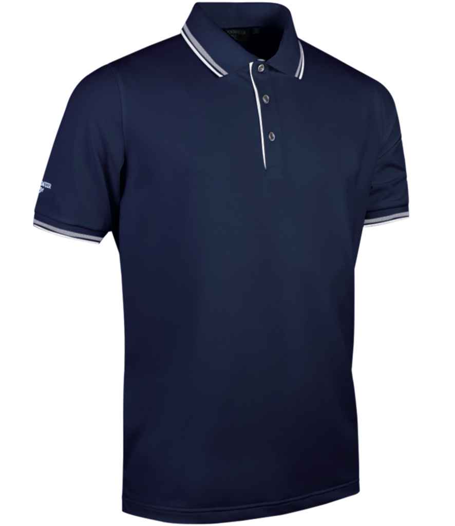 Glenmuir Tipped Pique Polo Shirt in Navy White by Glenmuir — Custom branded clothing by Print Press, featuring premium embroidery produced in our specialist print lab in the UK.