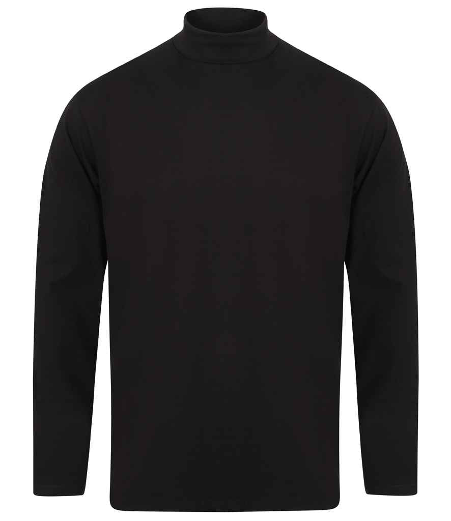 Henbury Long Sleeve Roll Neck Top in Navy by Henbury — Custom branded clothing by Print Press, featuring premium embroidery produced in our specialist print lab in the UK.