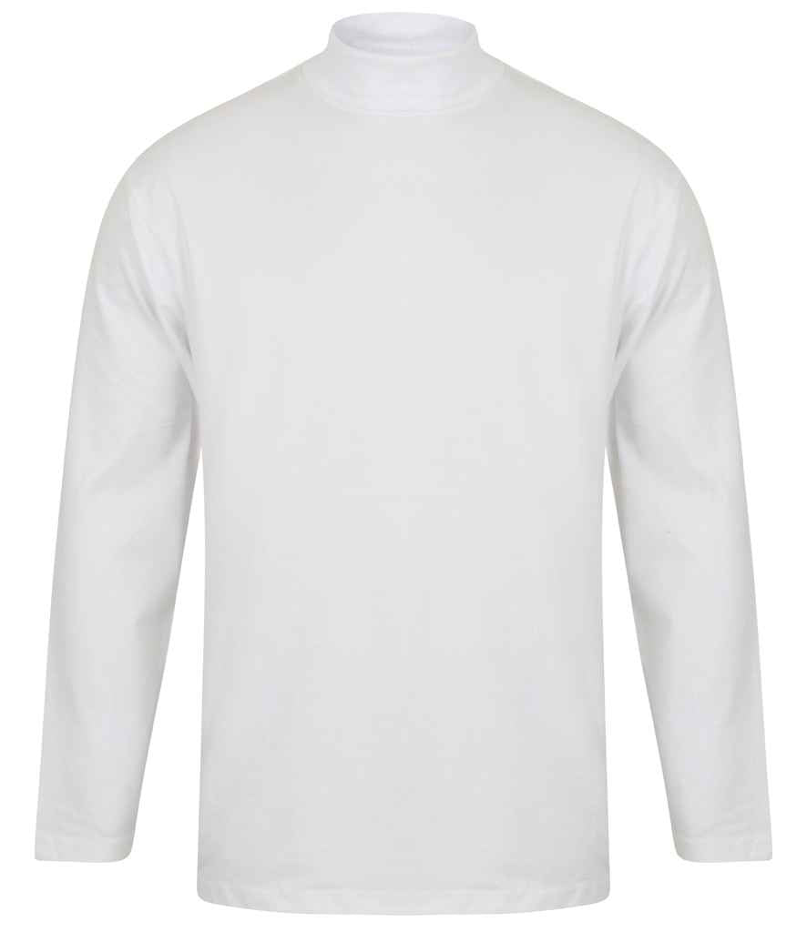 Henbury Long Sleeve Roll Neck Top in White by Henbury — Custom branded clothing by Print Press, featuring premium embroidery produced in our specialist print lab in the UK.