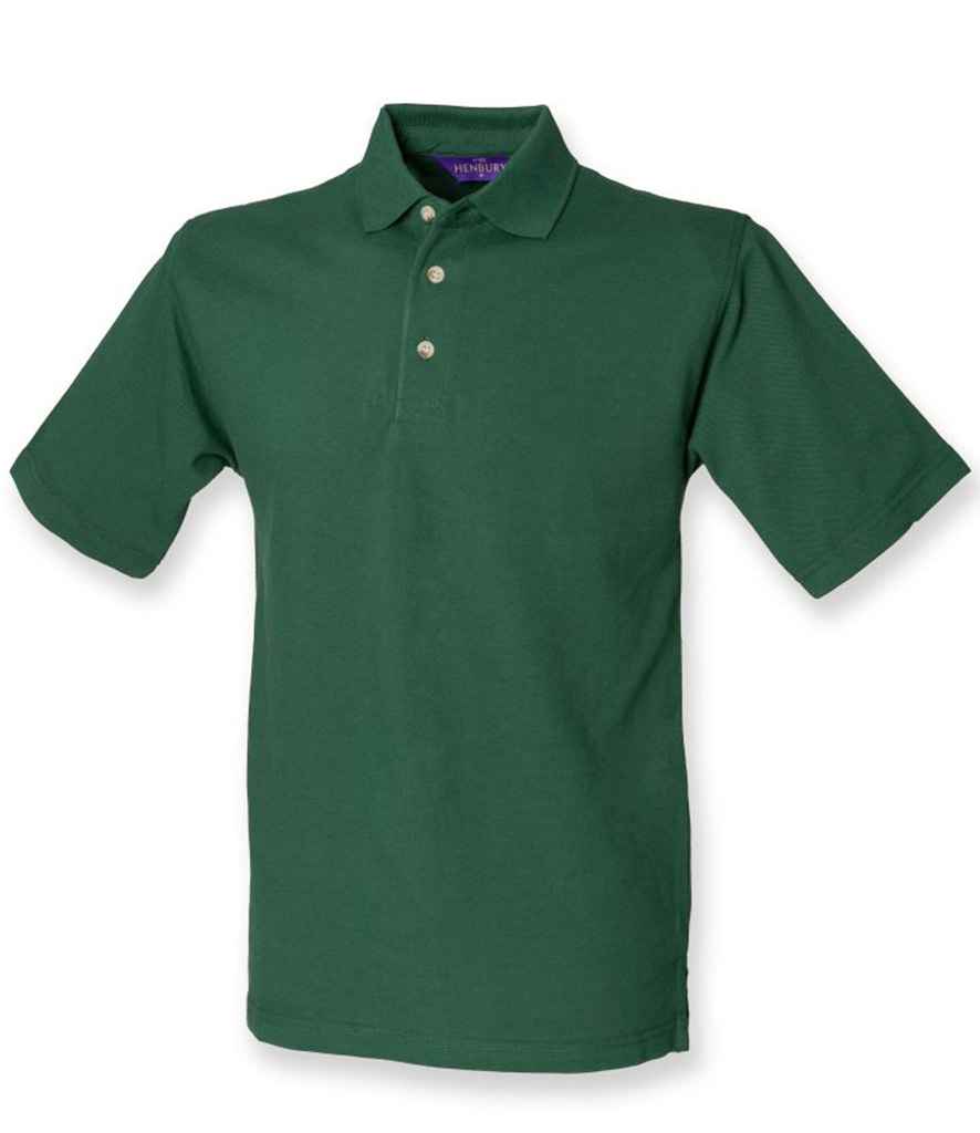 Henbury Classic Heavy Cotton Pique Polo Shirt in Bottle Green by Henbury — Custom branded clothing by Print Press, featuring premium embroidery produced in our specialist print lab in the UK.