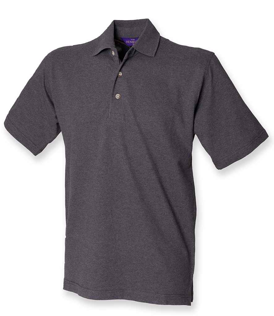 Henbury Classic Heavy Cotton Pique Polo Shirt in Charcoal by Henbury — Custom branded clothing by Print Press, featuring premium embroidery produced in our specialist print lab in the UK.