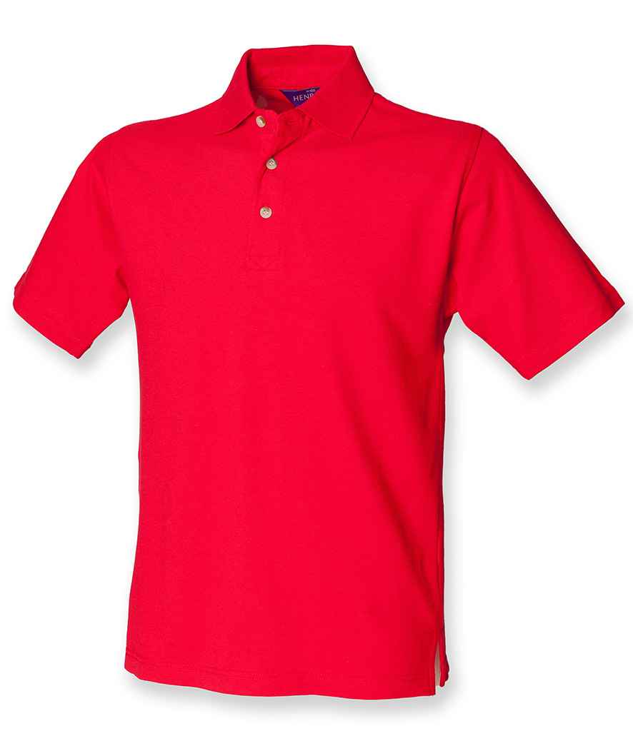 Henbury Classic Heavy Cotton Pique Polo Shirt in Classic Red by Henbury — Custom branded clothing by Print Press, featuring premium embroidery produced in our specialist print lab in the UK.