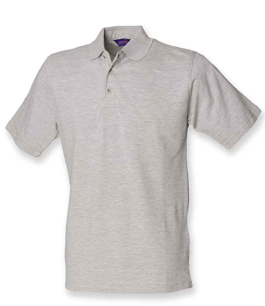 Henbury Classic Heavy Cotton Pique Polo Shirt in Heather Grey by Henbury — Custom branded clothing by Print Press, featuring premium embroidery produced in our specialist print lab in the UK.