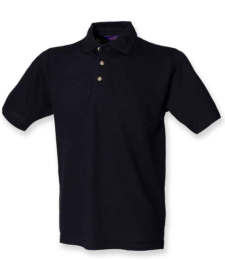 Henbury Classic Heavy Cotton Pique Polo Shirt in Navy by Henbury — Custom branded clothing by Print Press, featuring premium embroidery produced in our specialist print lab in the UK.
