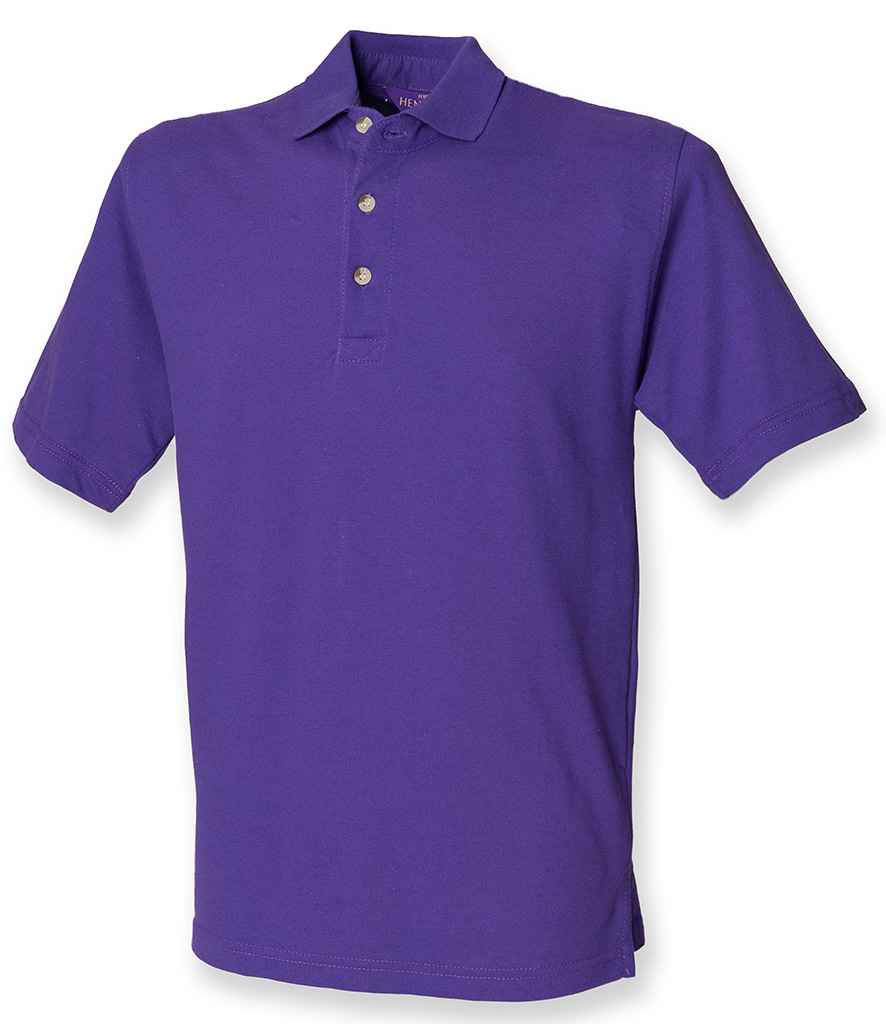 Henbury Classic Heavy Cotton Pique Polo Shirt in Purple by Henbury — Custom branded clothing by Print Press, featuring premium embroidery produced in our specialist print lab in the UK.