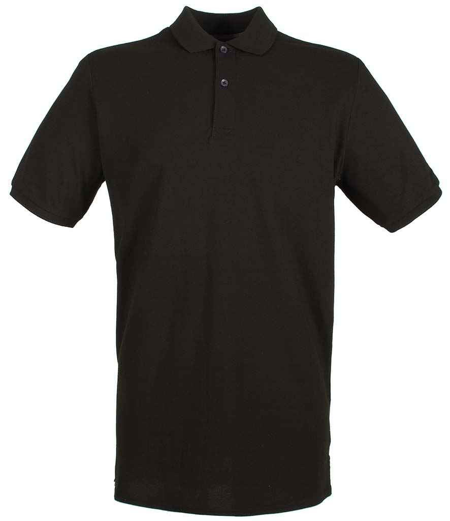Henbury Modern Fit Cotton Pique Polo Shirt - (2nd Colours) in Black by Henbury — Custom branded clothing by Print Press, featuring premium embroidery produced in our specialist print lab in the UK.