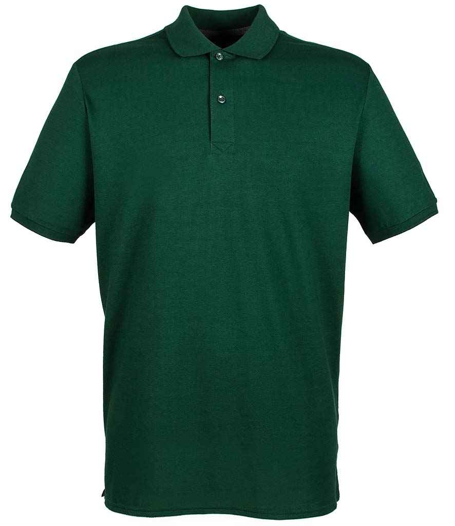 Henbury Modern Fit Cotton Pique Polo Shirt - (2nd Colours) in Bottle Green by Henbury — Custom branded clothing by Print Press, featuring premium embroidery produced in our specialist print lab in the UK.