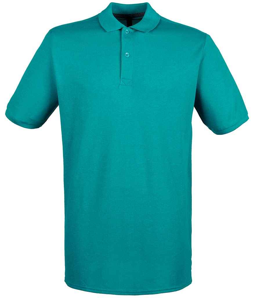 Henbury Modern Fit Cotton Pique Polo Shirt - (2nd Colours) in Bright Jade by Henbury — Custom branded clothing by Print Press, featuring premium embroidery produced in our specialist print lab in the UK.