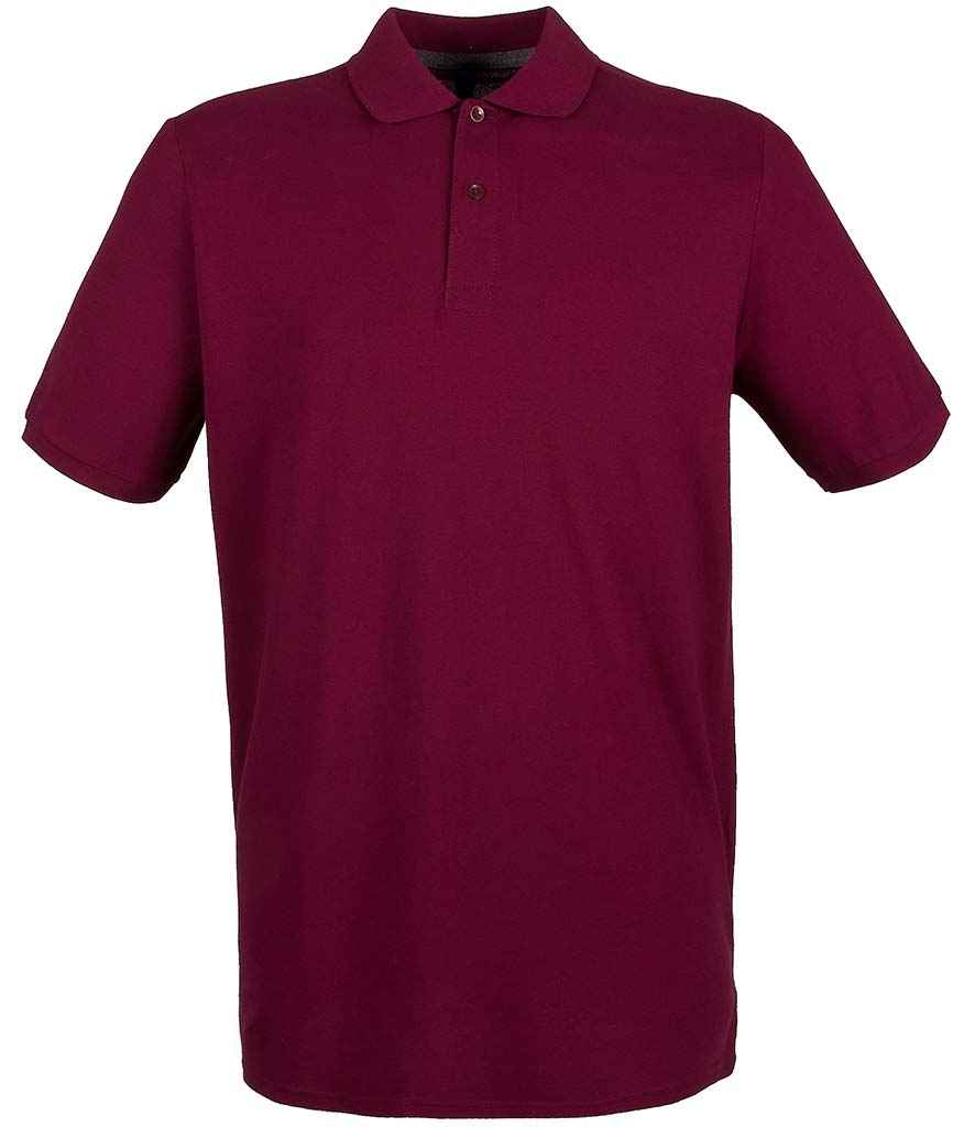 Henbury Modern Fit Cotton Pique Polo Shirt - (2nd Colours) in Burgundy by Henbury — Custom branded clothing by Print Press, featuring premium embroidery produced in our specialist print lab in the UK.