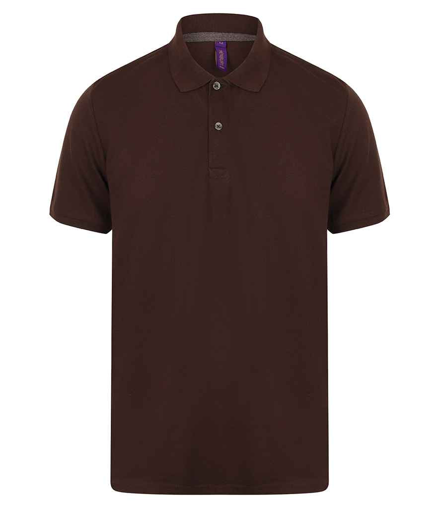 Henbury Modern Fit Cotton Pique Polo Shirt - (2nd Colours) in Chocolate by Henbury — Custom branded clothing by Print Press, featuring premium embroidery produced in our specialist print lab in the UK.