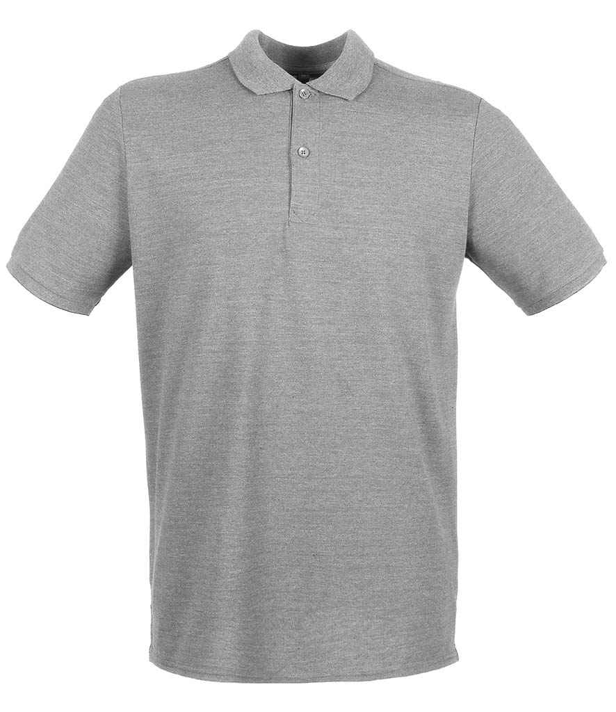 Henbury Modern Fit Cotton Pique Polo Shirt - (2nd Colours) in Heather Grey by Henbury — Custom branded clothing by Print Press, featuring premium embroidery produced in our specialist print lab in the UK.