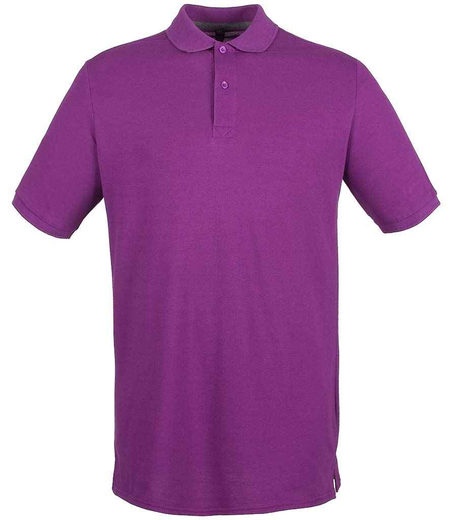 Henbury Modern Fit Cotton Pique Polo Shirt in Magenta by Henbury — Custom branded clothing by Print Press, featuring premium embroidery produced in our specialist print lab in the UK.