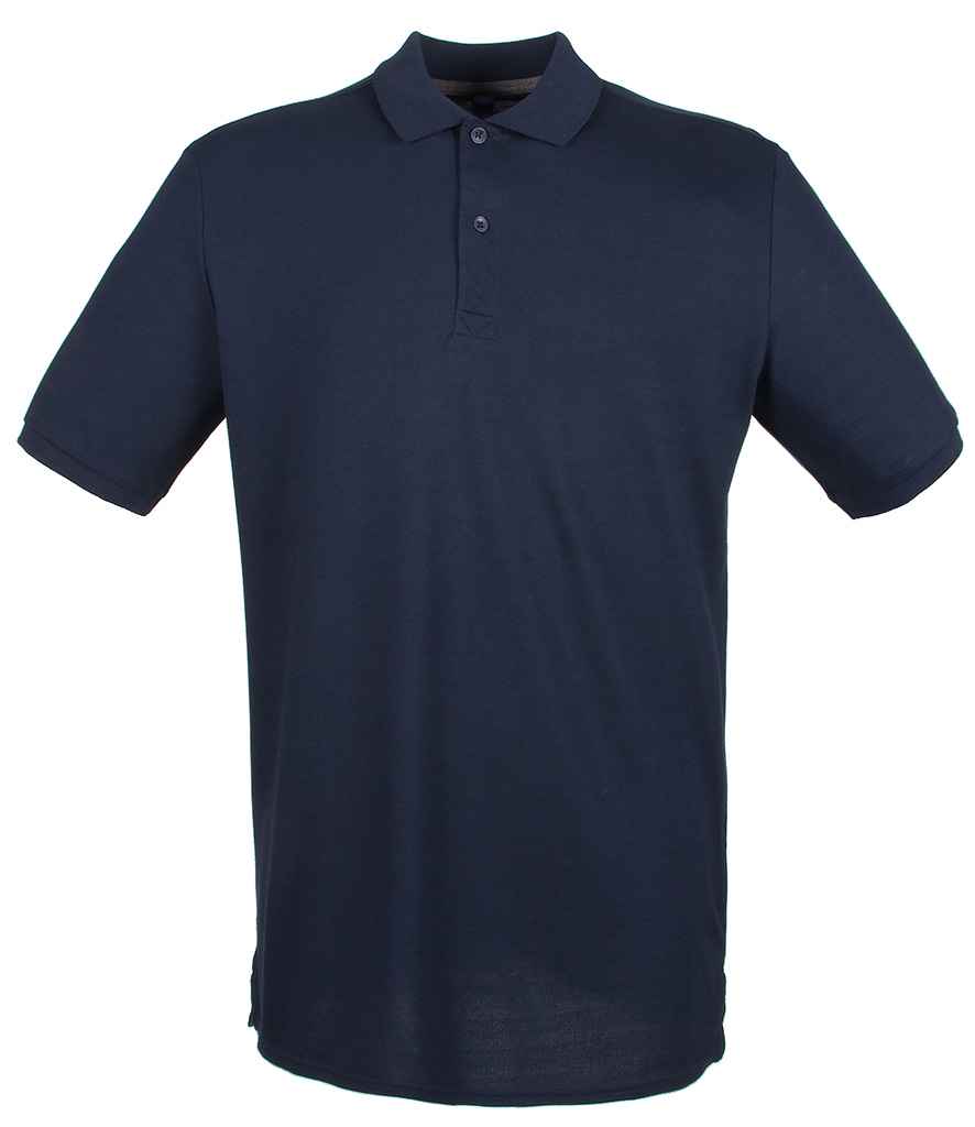 Henbury Modern Fit Cotton Pique Polo Shirt in Oxford Navy by Henbury — Custom branded clothing by Print Press, featuring premium embroidery produced in our specialist print lab in the UK.
