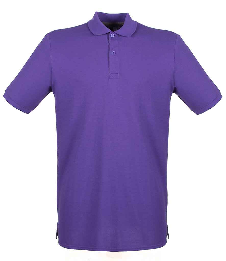 Henbury Modern Fit Cotton Pique Polo Shirt in Purple by Henbury — Custom branded clothing by Print Press, featuring premium embroidery produced in our specialist print lab in the UK.