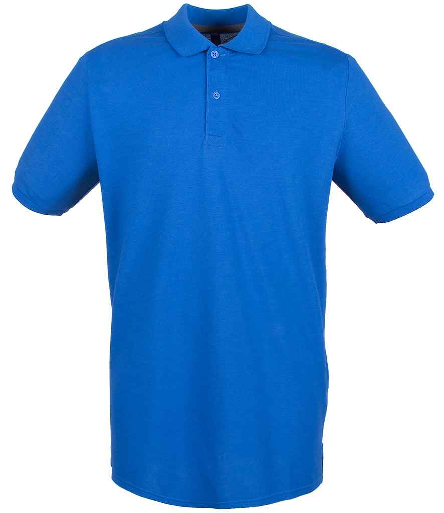 Henbury Modern Fit Cotton Pique Polo Shirt in Royal Blue by Henbury — Custom branded clothing by Print Press, featuring premium embroidery produced in our specialist print lab in the UK.