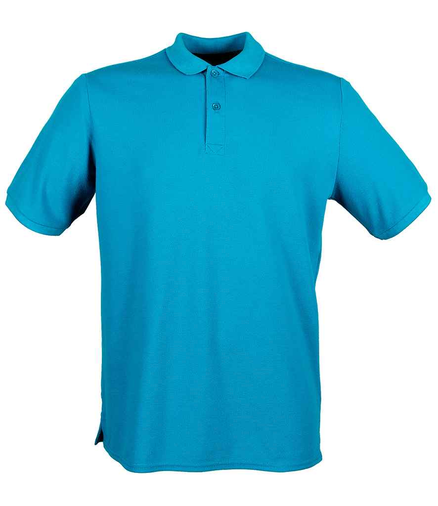Henbury Modern Fit Cotton Pique Polo Shirt in Sapphire Blue by Henbury — Custom branded clothing by Print Press, featuring premium embroidery produced in our specialist print lab in the UK.