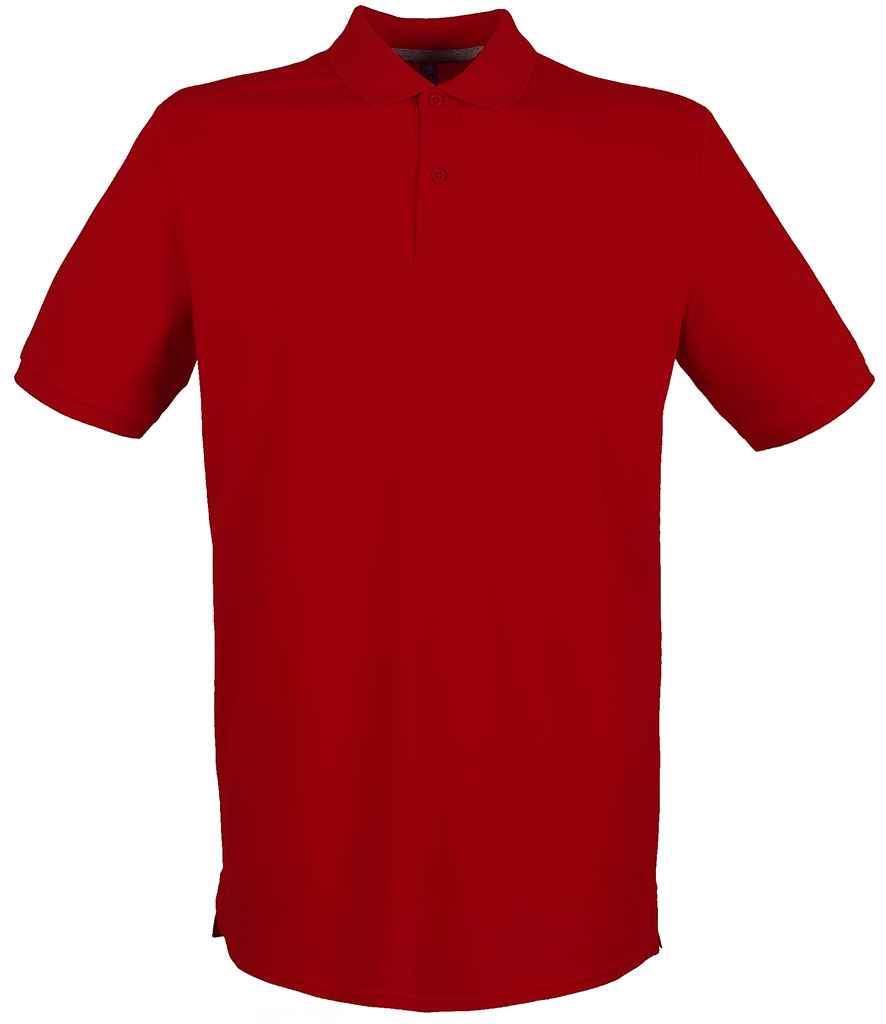 Henbury Modern Fit Cotton Pique Polo Shirt in Vintage Red by Henbury — Custom branded clothing by Print Press, featuring premium embroidery produced in our specialist print lab in the UK.