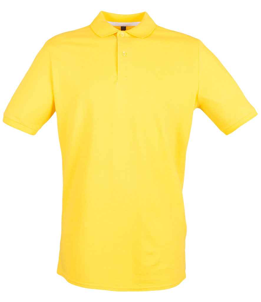 Henbury Modern Fit Cotton Pique Polo Shirt in Yellow by Henbury — Custom branded clothing by Print Press, featuring premium embroidery produced in our specialist print lab in the UK.