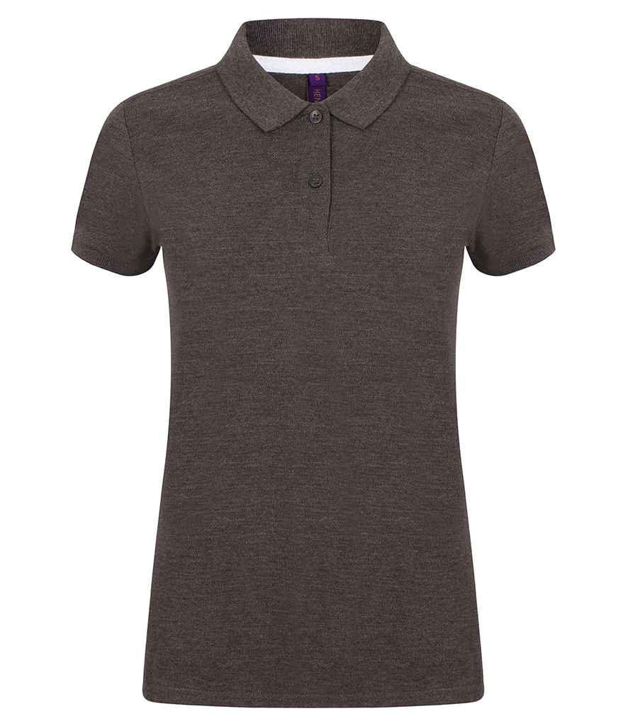 Henbury Ladies Modern Fit Cotton Pique Polo Shirt in Charcoal by Henbury — Custom branded clothing by Print Press, featuring premium embroidery produced in our specialist print lab in the UK.
